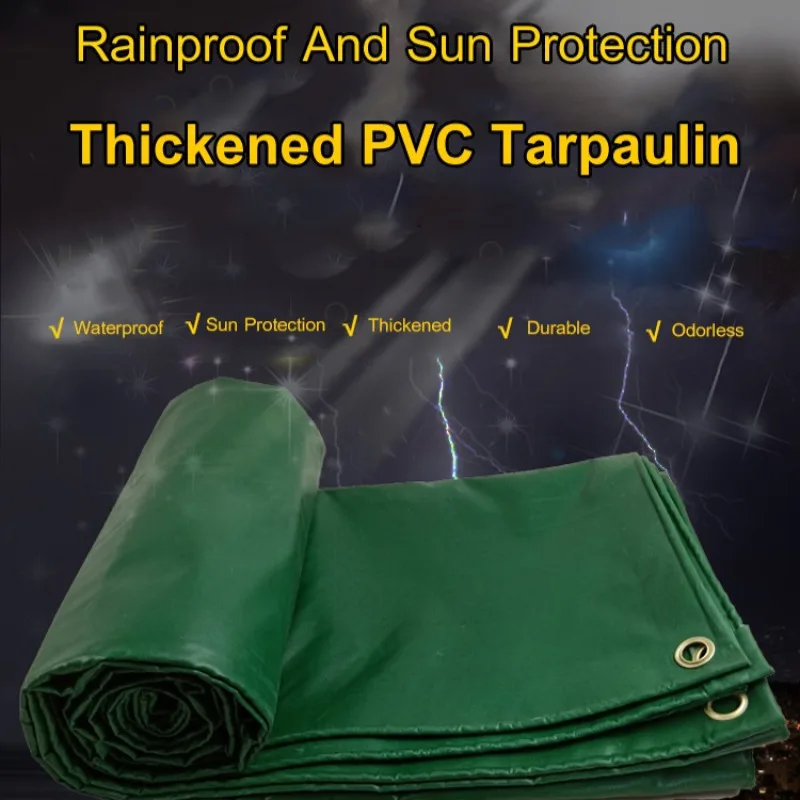 Double-sided Sunproof Tarpaulin Rain and Sun Protection Thickened Waterproof Tarpaulin Sunshade Cloth Canvas Rainproof