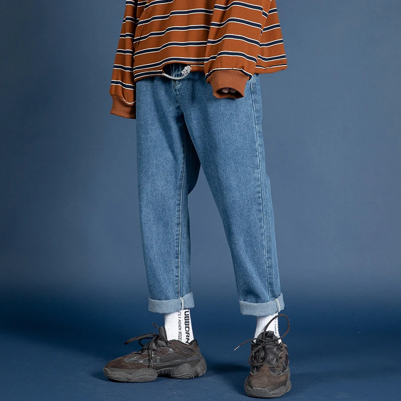 Legible Streetwear Blue Jeans Men Baggy 