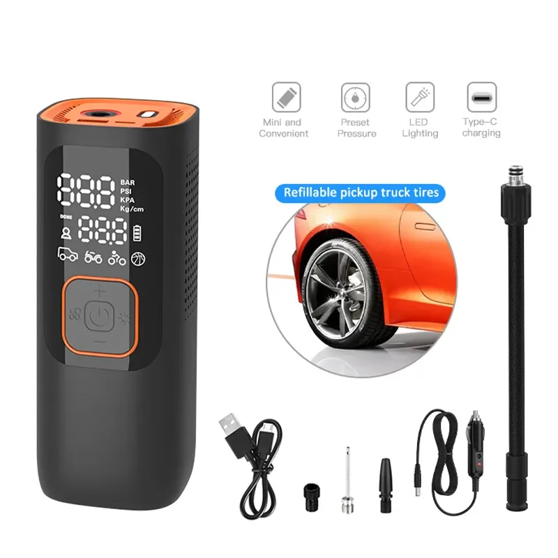 Tire Air Pump 8000mAh Car Tire Compressor Tyre Inflator Electric Inflatable Portable Compressor for Motorcycle Bicycle