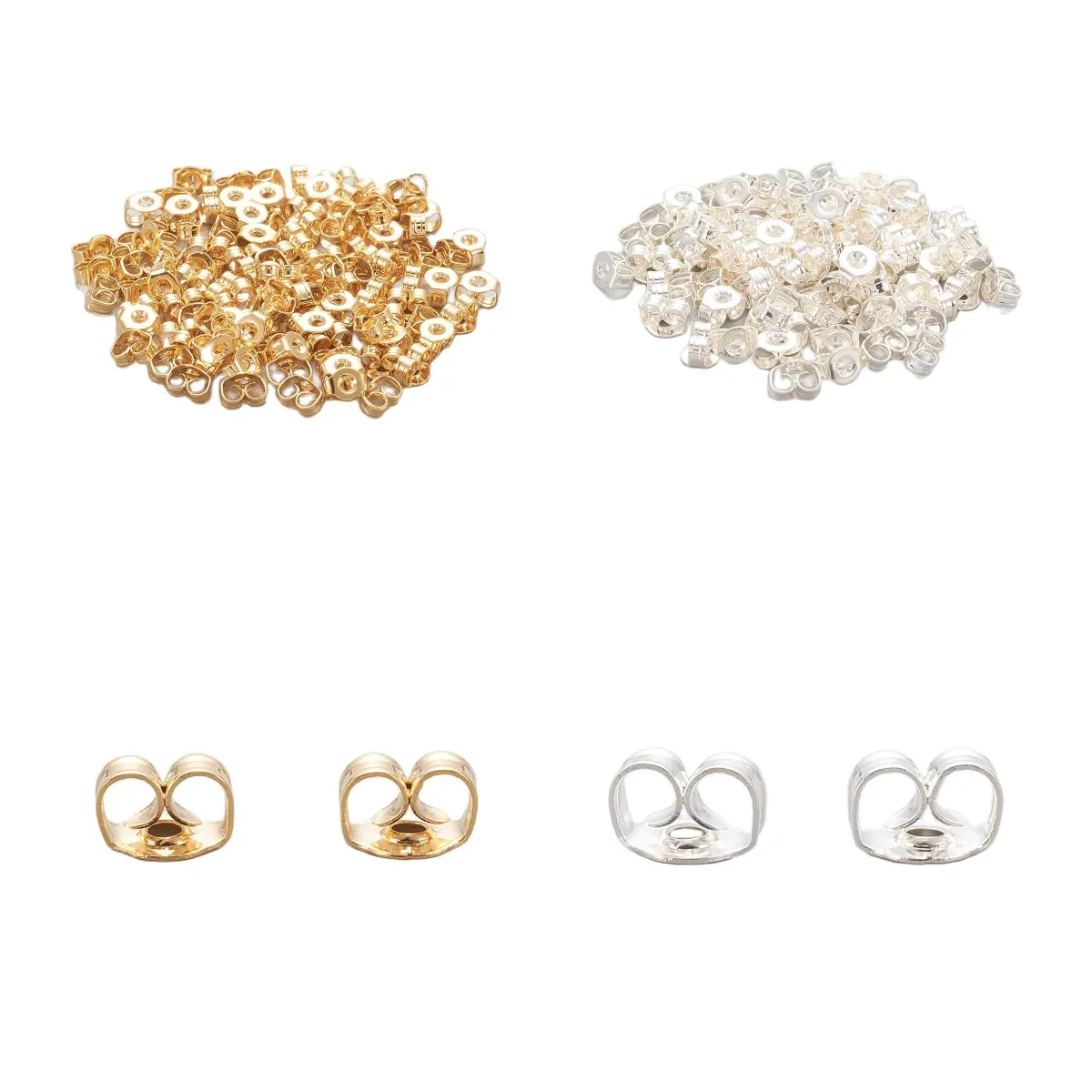 

Kissitty 50Pcs/Lot Gold Color Stainless Steel Ear Nuts Clutch Earring Stoppers Post Stud Earrings Backs Jewelry Findings
