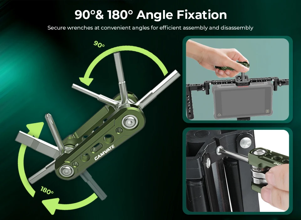 Universal DSLR Camera Rig Folding 6-in-1 Tool Set with Screwdrivers and Wrenches