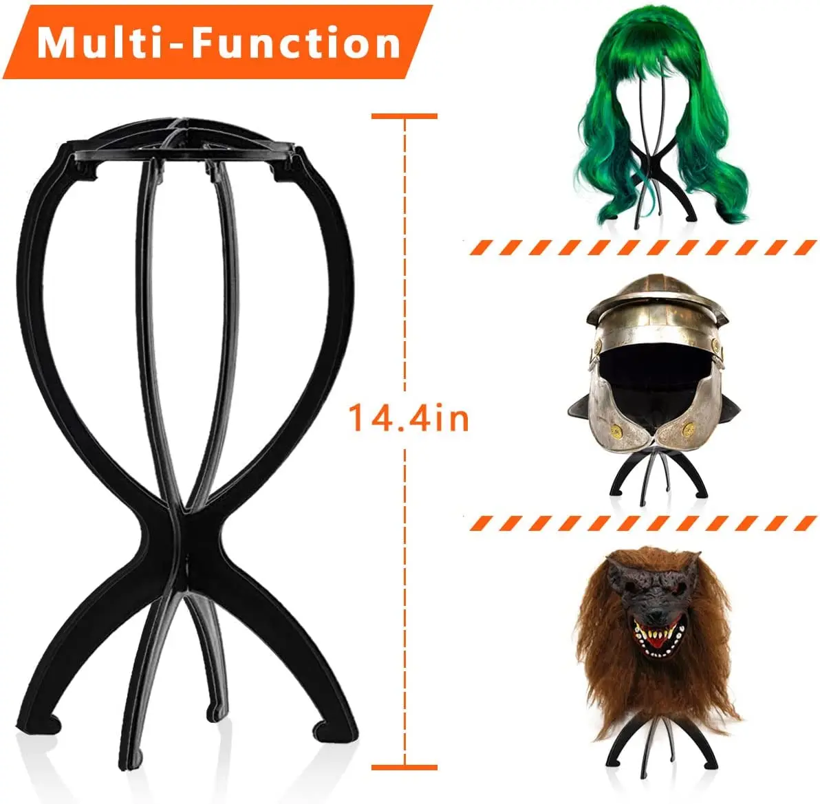 Wig Stand Portable Wig Holder Collapsible Wig Hanger Durable Hair Display Tool Travel Plastic Hat Mannequin Head Wholesale