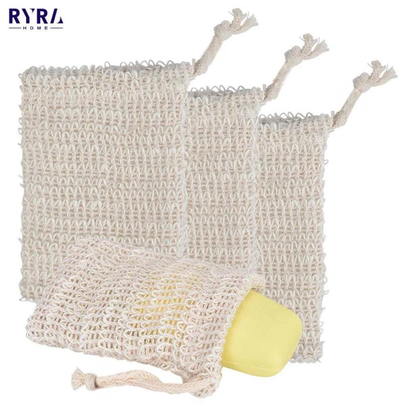 Natural Loofah Bath Soap Bag Saver Pouch Bar Soap Exfoliating Mesh Bags