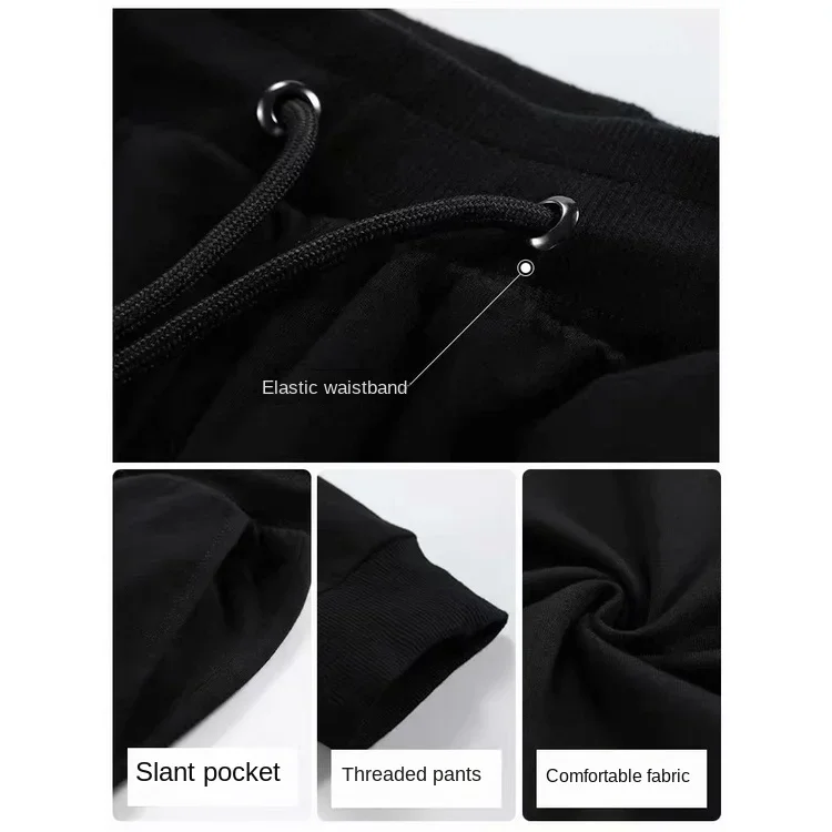 Men's Cotton Casual Pants Thickened Drawstring Sweatpants Loose Plus Size and Ankle Pants Black Gray Pants Sweatpants  Casual 6