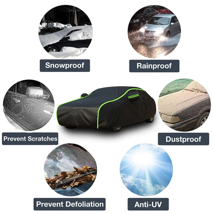 All-Weather Oxford Cloth Car Cover - Waterproof, Sunshade, and Rainproof Protection