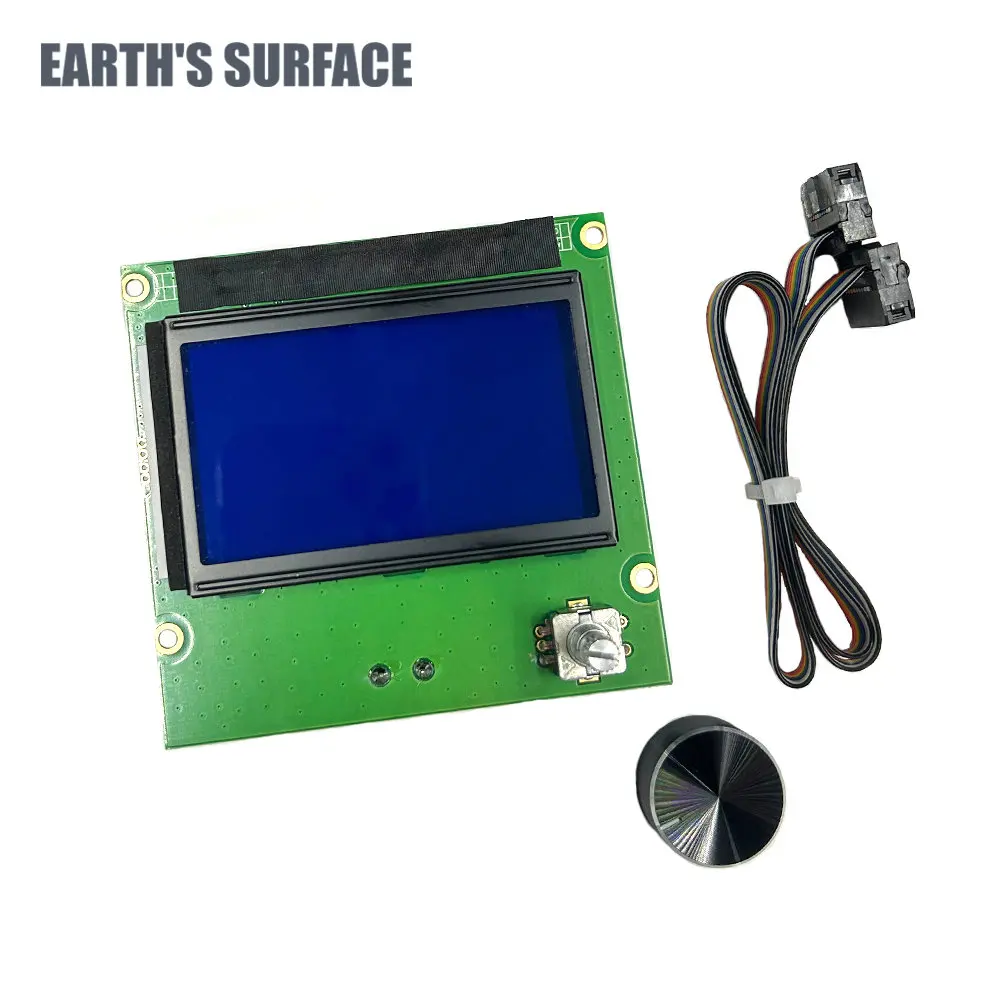 ES-3D Printer Parts Ender 3 12864 LCD Screen HD Display Blue Control Panel Board with Cable Accessories for Ender 3 3D Printer