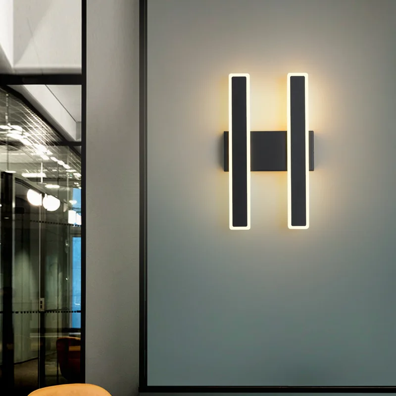 

Modern LED Wall Lamp Nordic Simple Living Room Background Decorate Wall Sconces Lights Bedroom Bedside Corridor Lighting Fixture