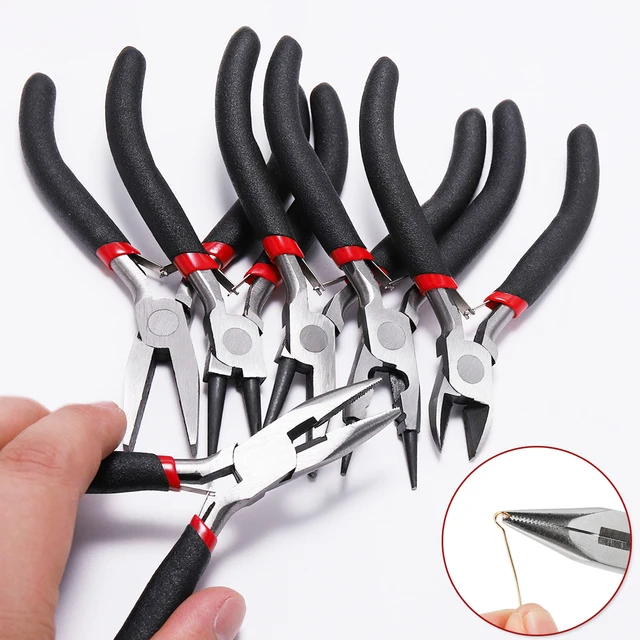 Mini Pliers Diagonal Pliers Round Bent Needle Nose Cutter Handcraft Beading Insulated Plier For DIY Small Jewelry pliers tools 1