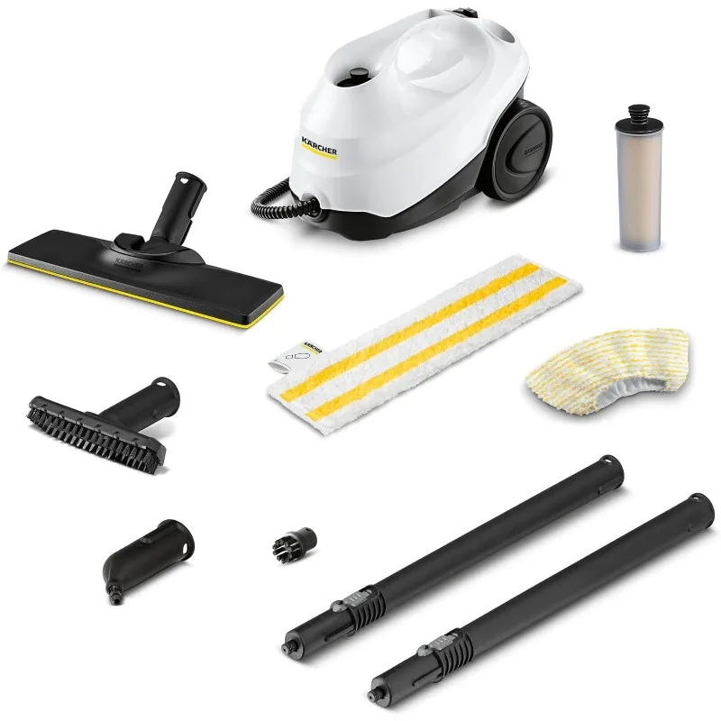 

Kärcher SC3 Steam Cleaner with Attachments, Multi Purpose Power Steamer Chemical-Free, 40 Sec Heat-Up, Continuous Steam White