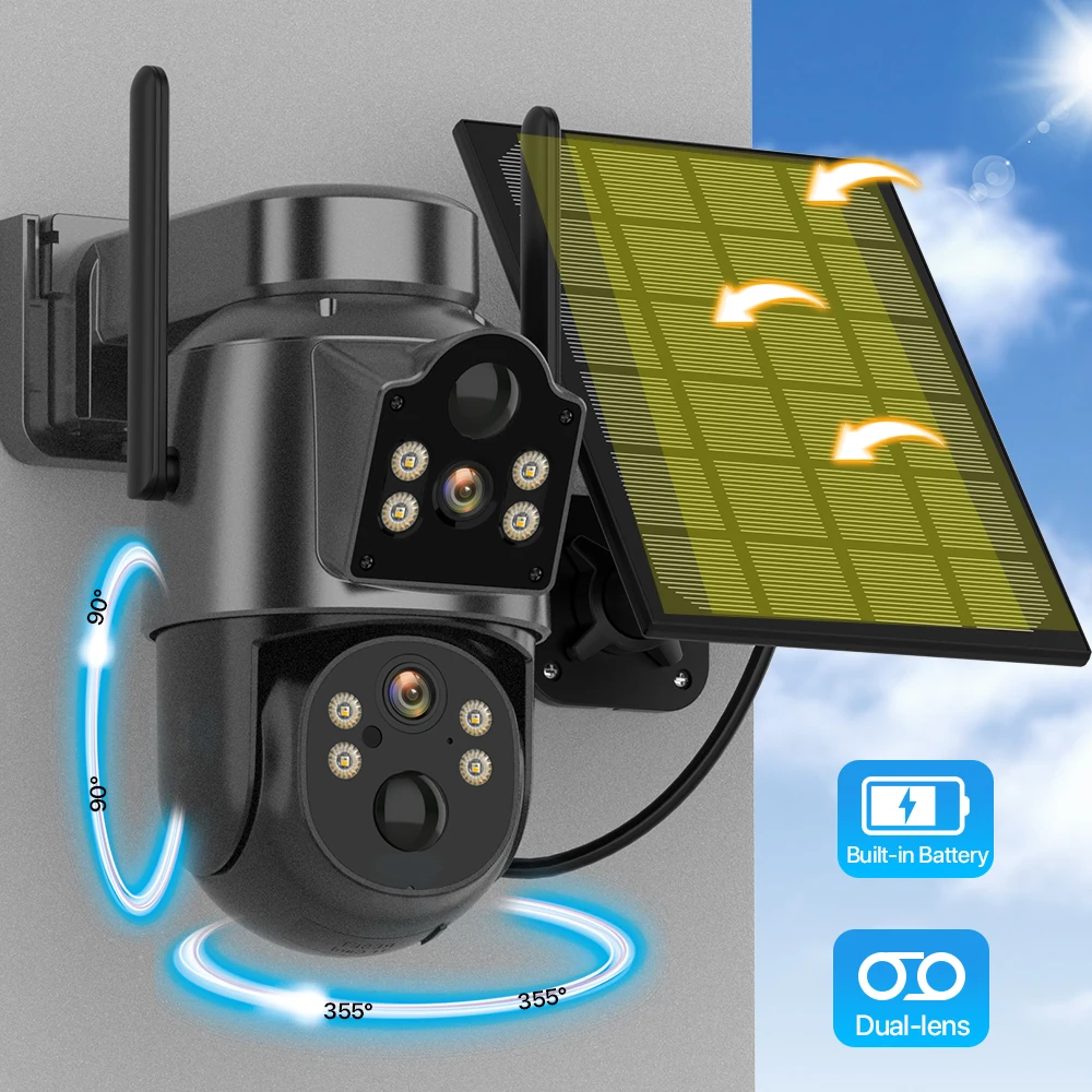 TMEZON Cámara De Seguridad Celular 4G LTE Inalámbrica Alimentada Por