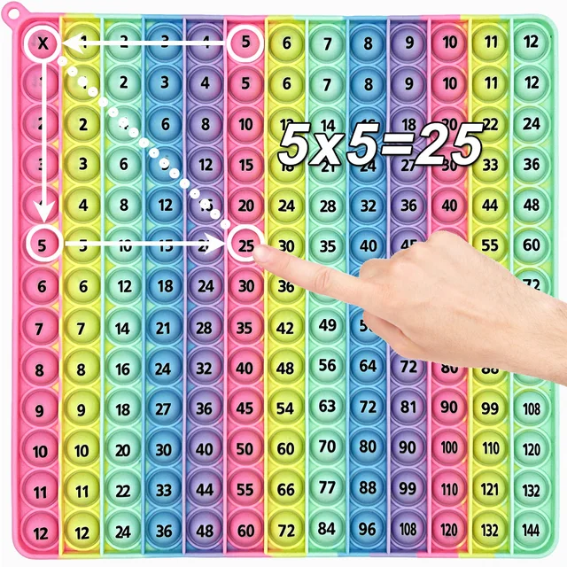Pop It Lila Pop It De Multiplicación 12x12 Con Tarjetas