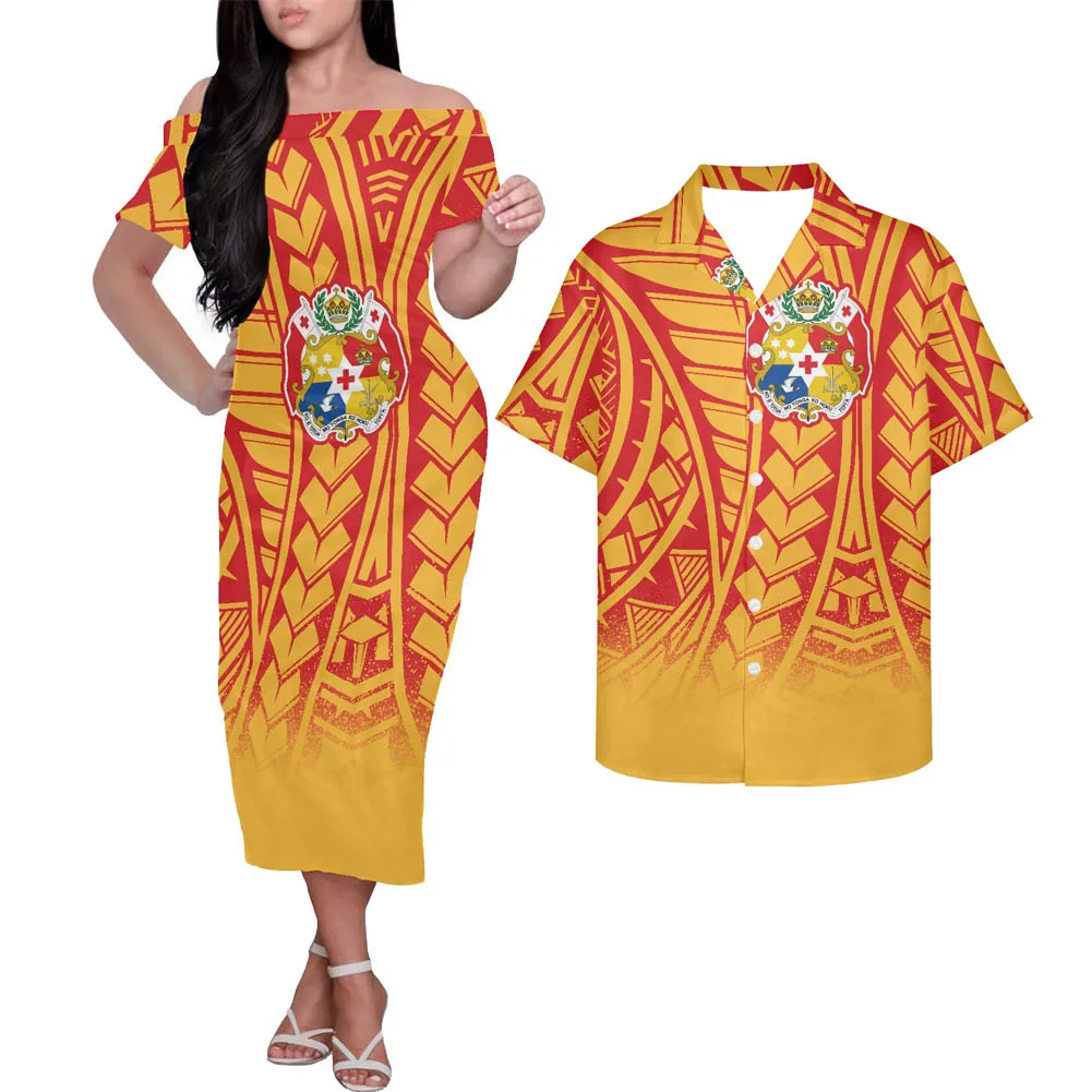 HYCOOL Tonga Island Dress Polynesian Sets Elegant Casual Hawaiian Dress ...