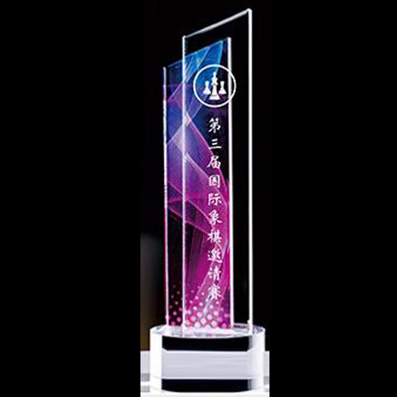 Customized Chinese Chess Crystal Trophy, Go Gobang Checkers Flag Awards Trophies, Home Decorations Honorary, Creative Medal, 1Pc