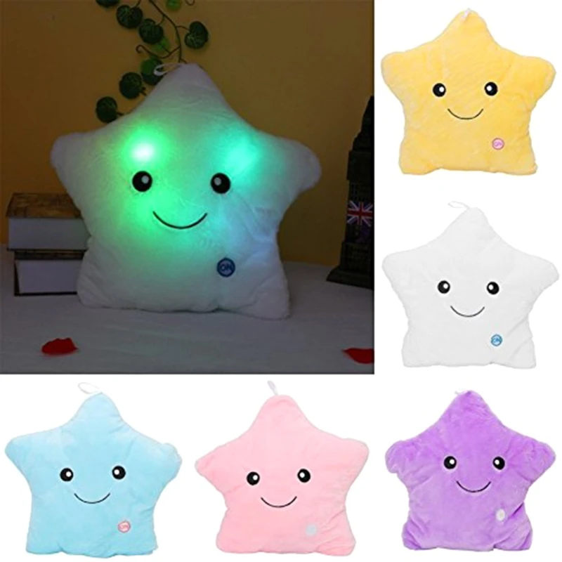 13inch Interactive Toys Realistic Luminous Star Stuffed Toy Soft Cotton Miniature Star Plush Cushion Bedroom Decorations