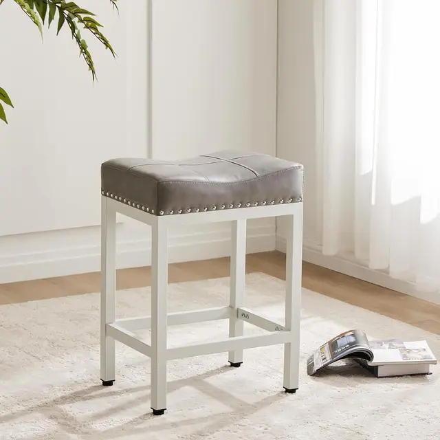 Upholstered Counter Height Bar Stools Set 2