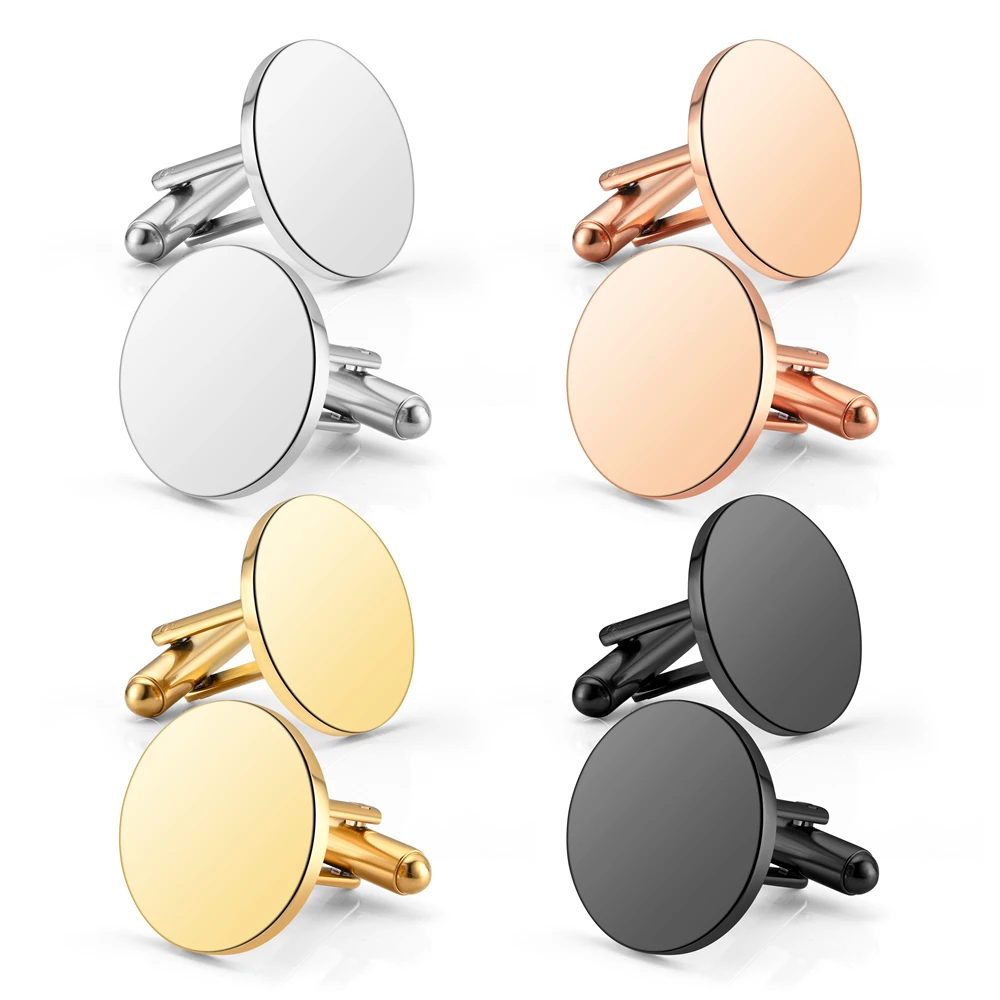 2 stücke Spiegel Polnischen Edelstahl Blank Runde Manschettenknöpfe Für Herren DIY Schmuck Kleidung Zubehör 15mm/18mm/120mm Großhandel – Detail 4