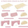 8PCS Modular Kids Play Couch,Kid's Foam Couches for Playroom,Toddler to Teen Sectional Sofa Play Set,Childrens Nugget Couch 3