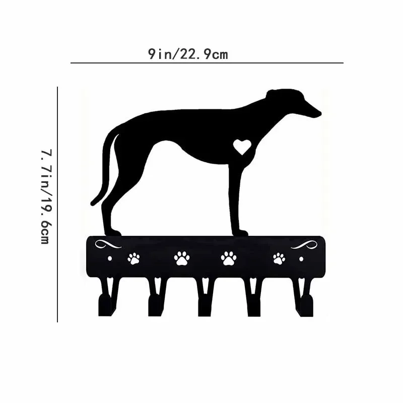 Greyhound Key Holder & Dog Leash Hanger: Decorative Iron Craft for Wall-Mounted Hooks Organizer in Home 4