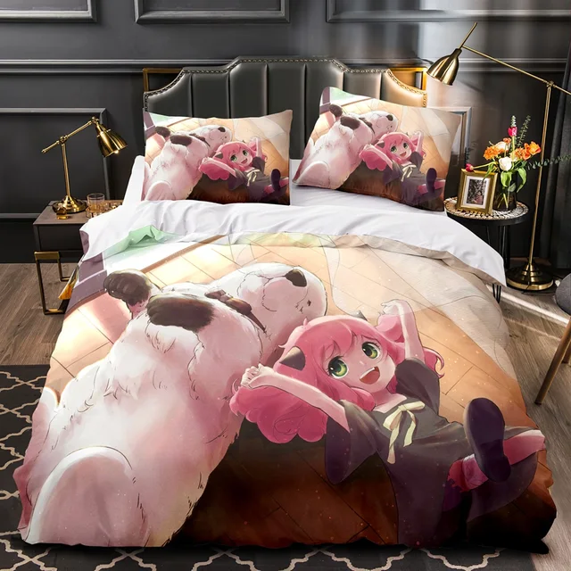 acsefire Anime Spy x Family Printed Bedding Set, Anya Forger Soft Duvet  Cover & Pillowcases, 2-Piece Sets - Single (#1 135 cm x 200 cm)