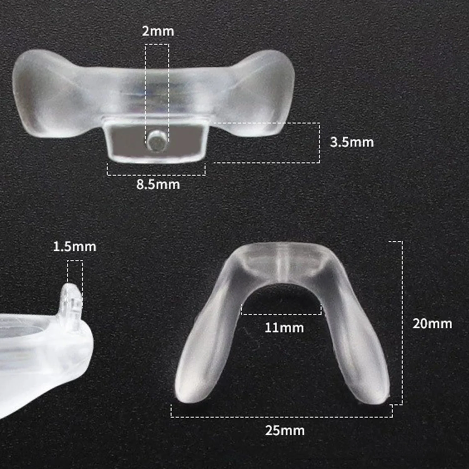 U Shaped Nose Pads Eyeglasses Plug-in Anti Slip Silicone Bridge Strap Grip Hook Nose Pads 5