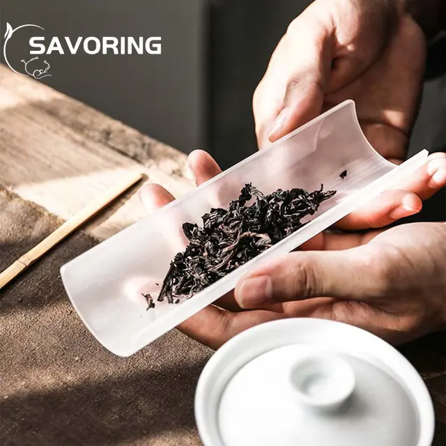Átlátszó Matt Tea Lapátok Japán Stílusú Teakészítő Szerszámok Kungfu Teanállal Prezentációs Edény Szertartás Kiegészítők - Image 2