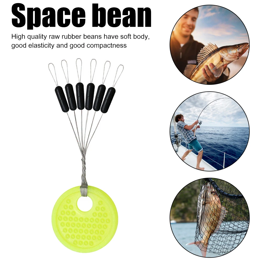 480/60PCS 80/10Group Rubber Silicon Space Bean Sea Carp Fly Fishing Resistance Space Beans Stopper Carp Fishing Accessories