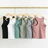 Lemon Racerback Yoga Tank Tops Women Fitness Sleeveless Cami Sports Shirts Slim Ribbed Running Gym Crop Vest Built In Bra Top 1