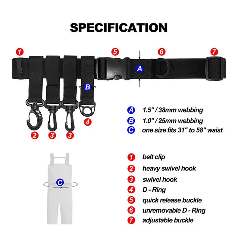 Fishing Belt Rod Holder Adjustable Wader Belt Multifunctional Lightweight  Fishing Belts Fishing Accessories Portable Wading Belt - AliExpress