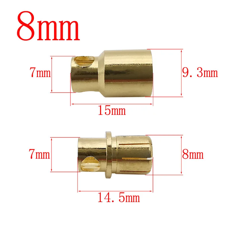 Boladge 10 paar vergulde 5,0 mm 5 mm kogelstekker mannelijke en bus banaanstekker ronde stekker voor RC-batterij ESC motor