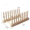 2025 DIY Locker Bamboo Drain Rack Wooden Plate Rack Dish Rack Kitchen Organizer for Plates/Cutting Boards/Plates/Cups/Pot Lid 6