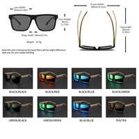 New Fashion Square Sunglasses - Wood Grain Spring Hinge, UV400 Unisex for Driving, Hiking & Travel 6
