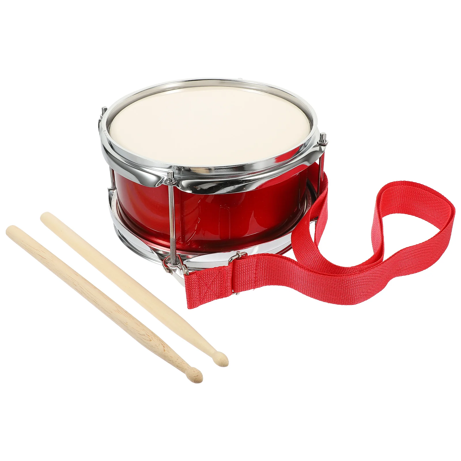 

Тусклый барабан, ручные барабанные палочки, плечевой ремень, красные перкуссионные Музыкальные инструменты для детей