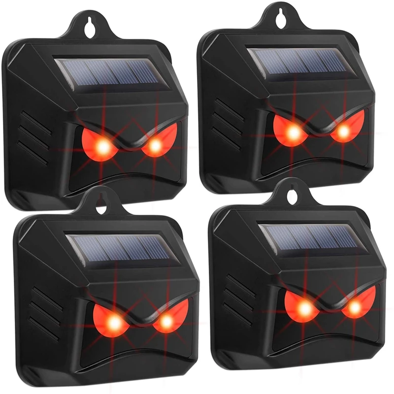 

Nighttime Animal Deterrent Light Solar Powered Nocturnal Animal Repeller With Bright Strobe LED Lights (4 Pack)