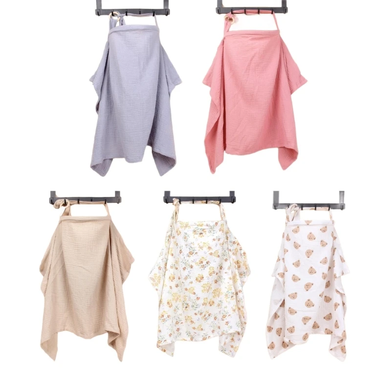

Y1UB Lightweight & Easy to Carry Nursing Scarf Cotton Nursing Poncho Fashionable Shawl Perfect for Breastfeeding in Public