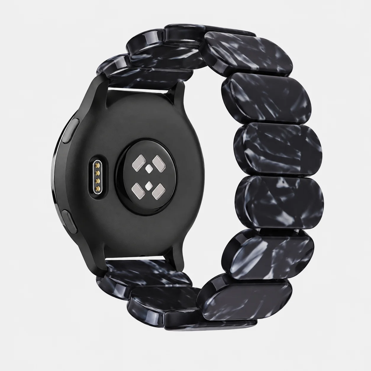 Elegant Resin Elastic Beaded Bracelet for Smartwatches (18/20/22mm)