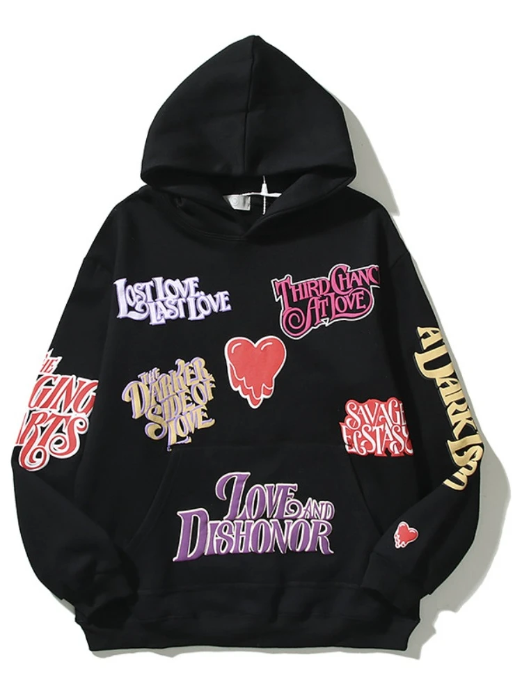 

HOUZHO American Retro Streetwear Hoodies Women Y2k Harajuku Letter Print Hip Hop Oversized Hooded Sweatshirt New In Autumn 2023