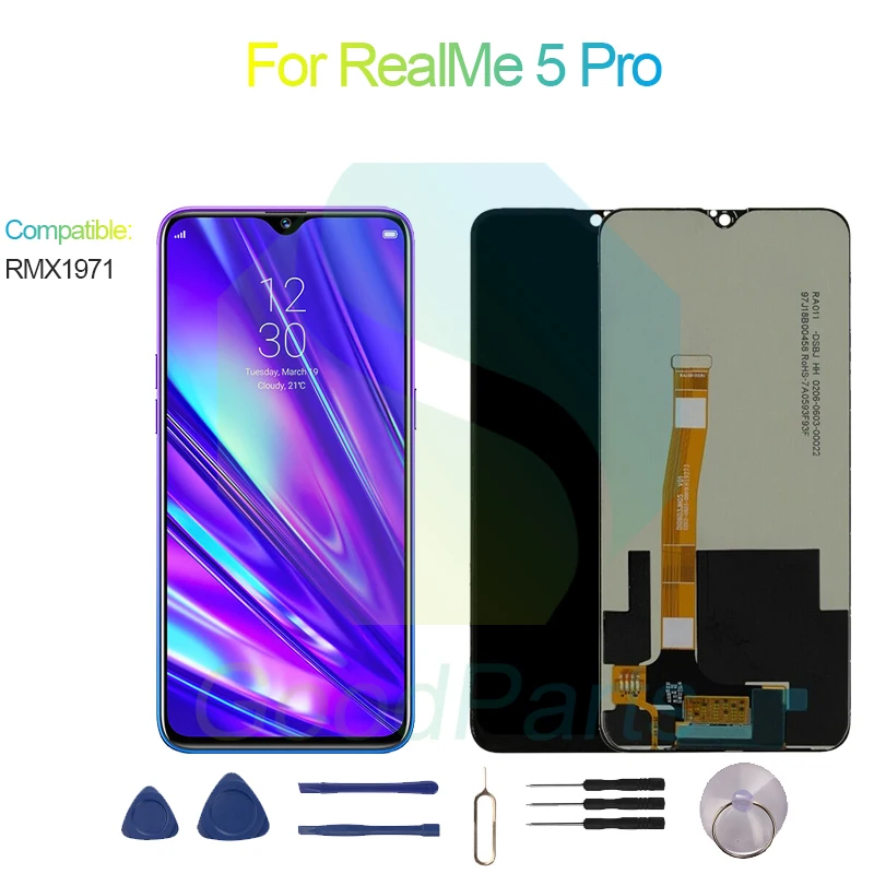 

For RealMe 5 Pro LCD Display Screen 6.3" RMX1971 For RealMe 5 Pro Touch Digitizer Assembly Replacement