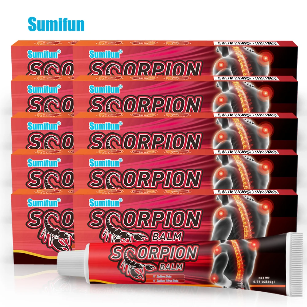 

10pcs Sumifun Scorpion Venom Pain Relief Ointment Rheumatoid Arthritis Knee Joint Back Neck Muscle Analgesic Cream 20g