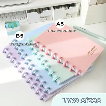 1 confezione A5/B5 semplice portatile staccabile notebook pulsante fungo blocco note a fogli mobili o lavoro, scuola e giornale80 fogli/160 pagine