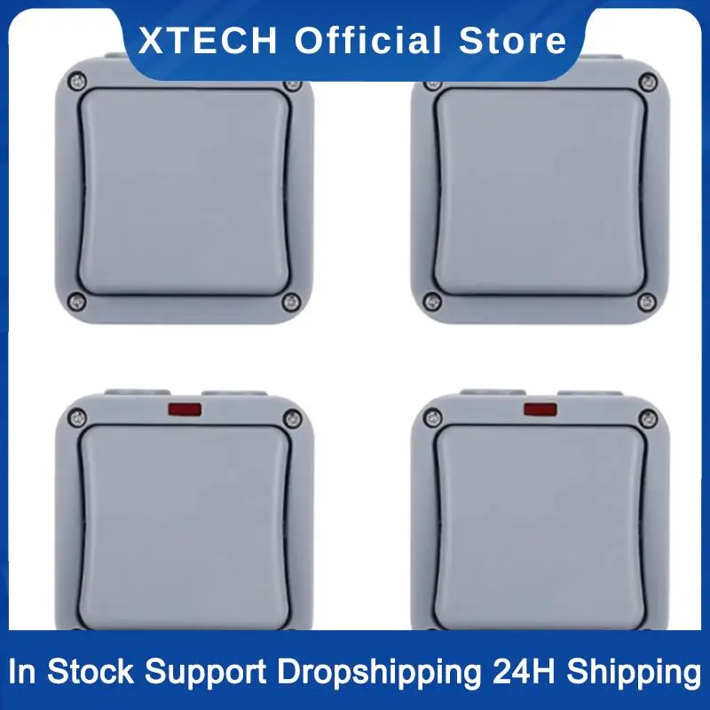 XTECH 4X IP66 Wall Electrical Switch 220V Light Waterproof On Off Security Button With Fixation Night In The Pc Power(A)