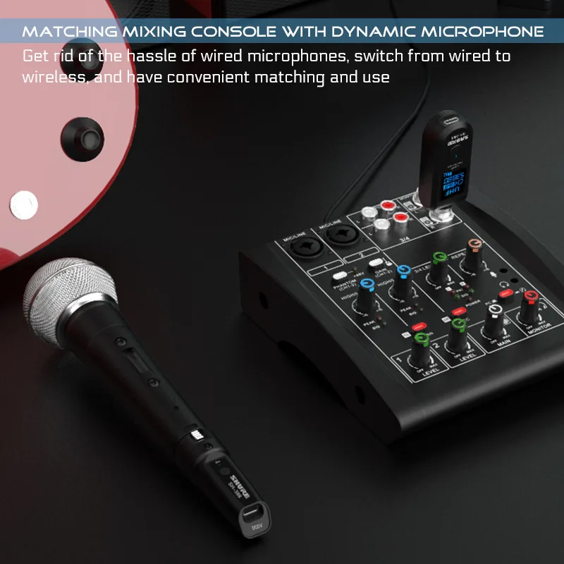 Wireless Microphone Transmitter Receiver System 2.4G XLR for Audio Mixer