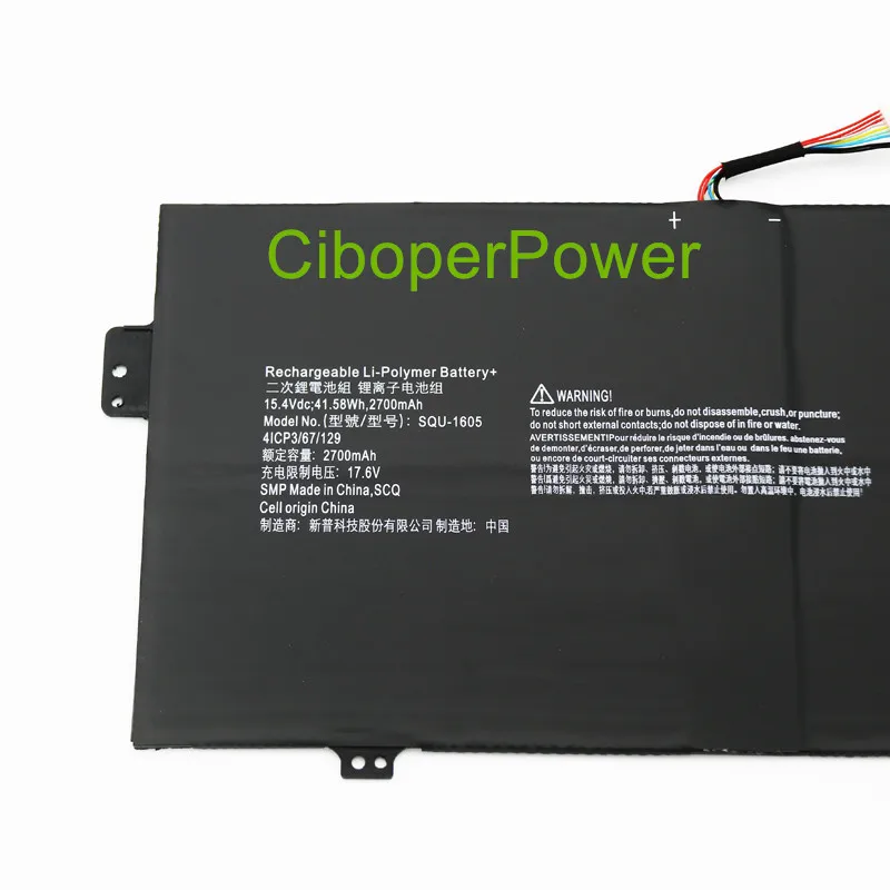 Qualidade Original da Bateria do Portátil para 15.4v 41.58wh Squ1605 para Sp71451 Sf713-51 Swift s7 - Imagem 2