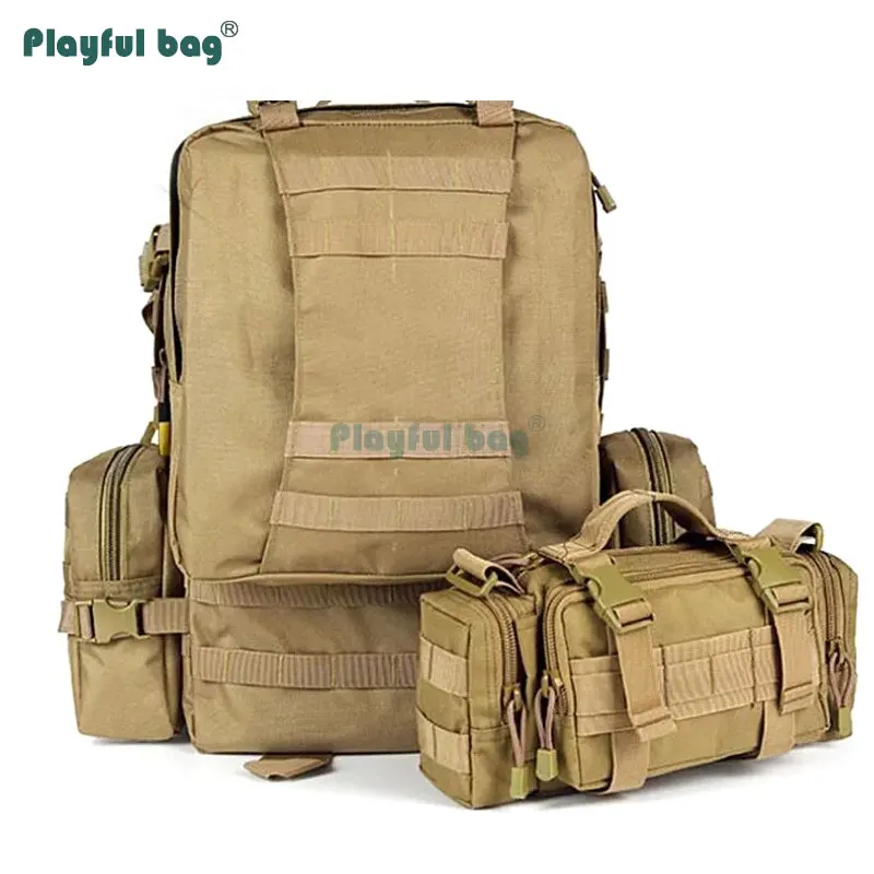 

55L Tactical Combination Backpack Military Camouflage multi-functional Outdoor Mountain Fishing bags Waterpoof backpack AVA56