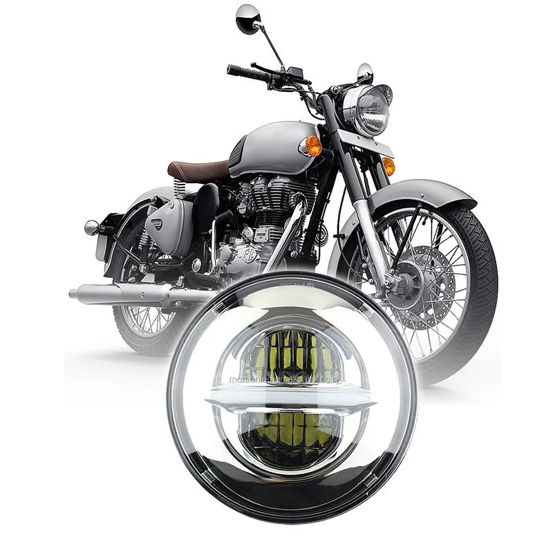 Luce Led Moto Per Royal Enfield Continental Gt 650 Accessori Cromo Nero Per 7 Pollici Continental Gt 650 Faro Led