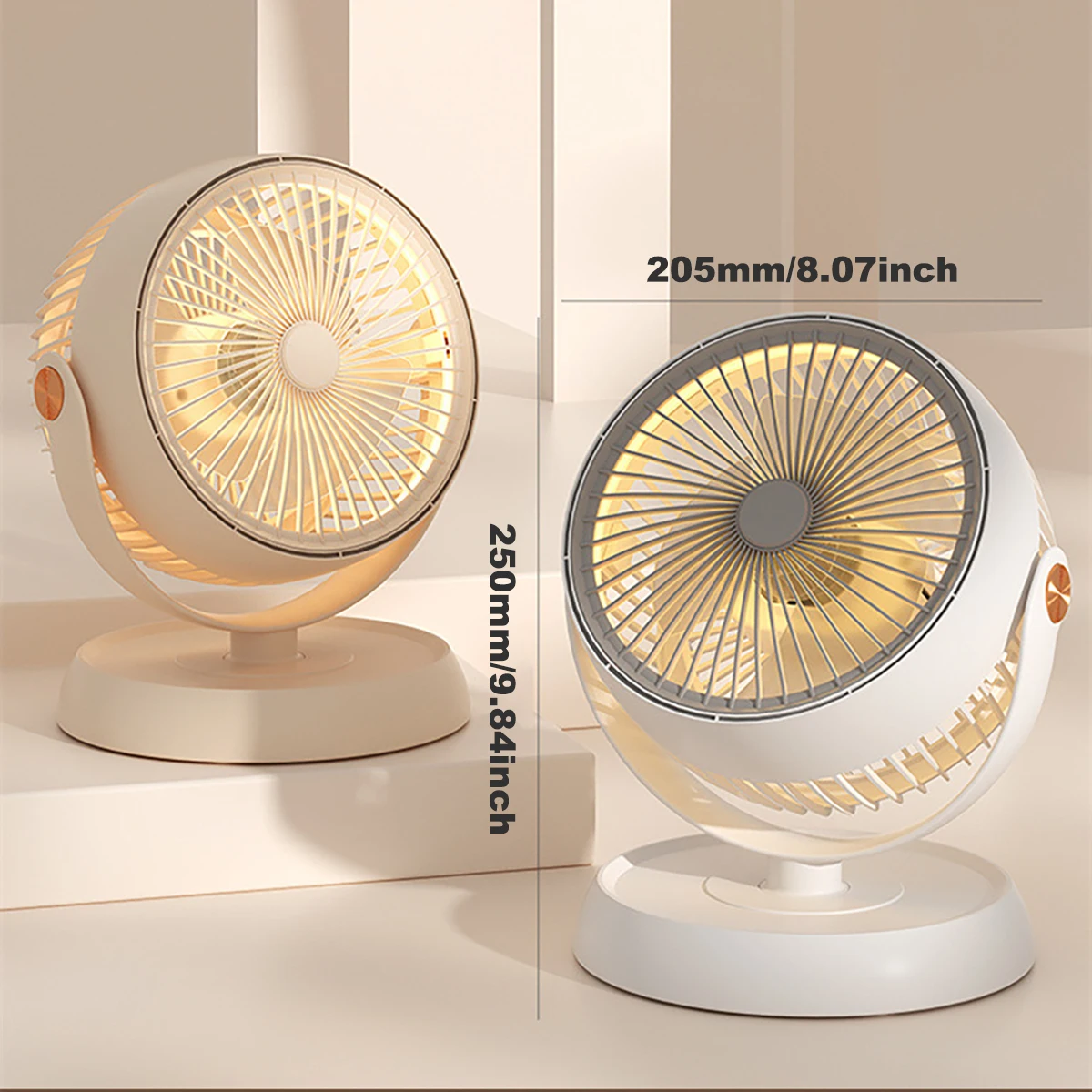 Night Light Air Circulation Electric Fan Rechargeable Table Desktop Portable Wall Mounted 360 Degree Rotation for Home Fan