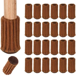 High-Elastic Anti-Slip Chair Leg Floor Protectors - 24PCS Set (Coffee)