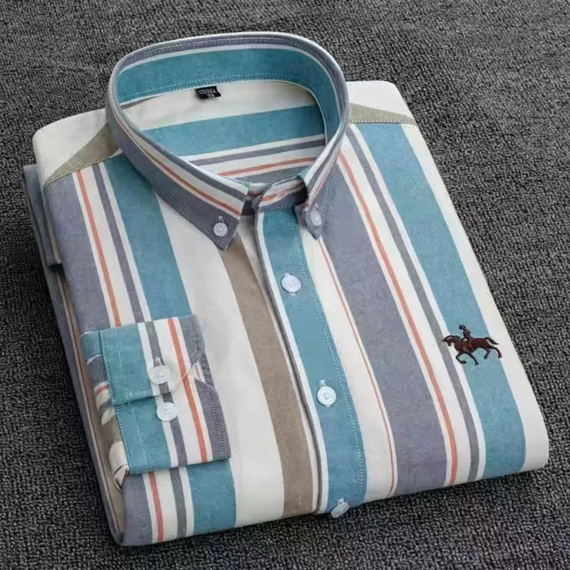 Men's Oxford Long Sleeve 100% Cotton Dress Shirt - Regular Fit, Casual & Formal Wear