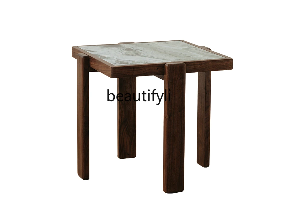

Marble Side Table Chinese Style Natural Living Room round Tea Table Italian Combination