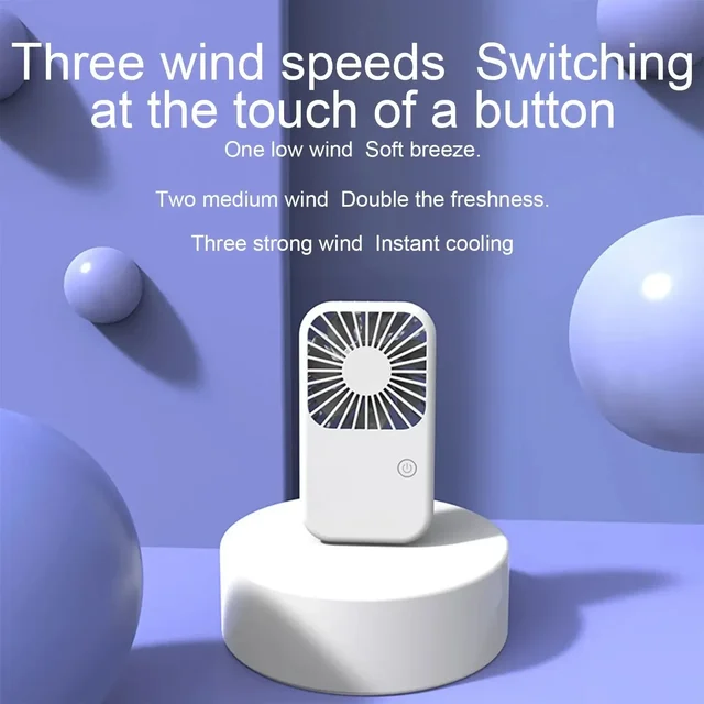 Compact Mini Fan Rechargeable Stand Small Pocket Fan with Three Wind Speeds Powerful Range Long-lasting USB Fan 2