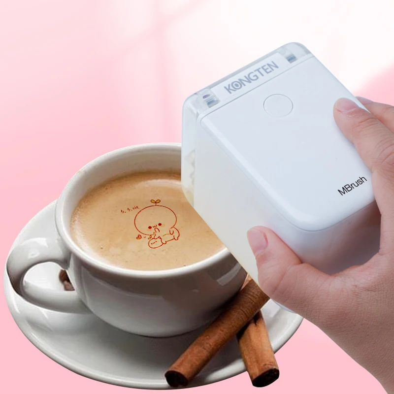 

New Mini Handheld Mbrush Food Printer Portable Inkjet Pen Print Custom DIY Coffee Printing Food Printer with Edible Food Ink